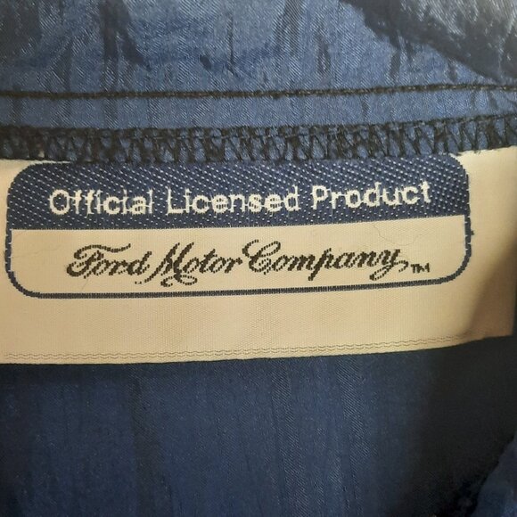 Vintage Ford Motor Co Nylon Windbreaker Jacket Blue 90s Rare Licensed Large - Picture 4 of 11